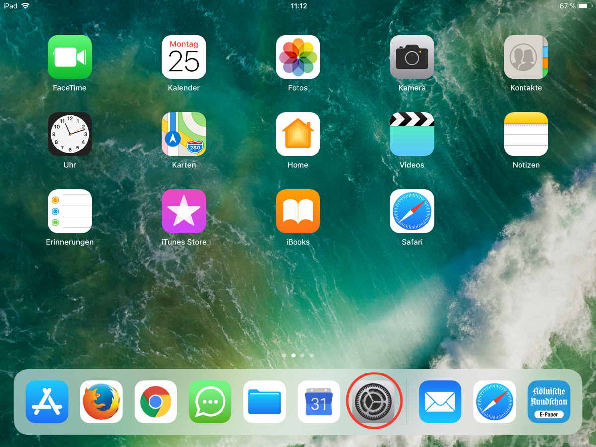 Dieses Bild zeigt einen typischen iPad Desktop. Es dient als Einstieg für eine Anleitung wie iOS-User schnell und einfach JavaScript aktivieren können.